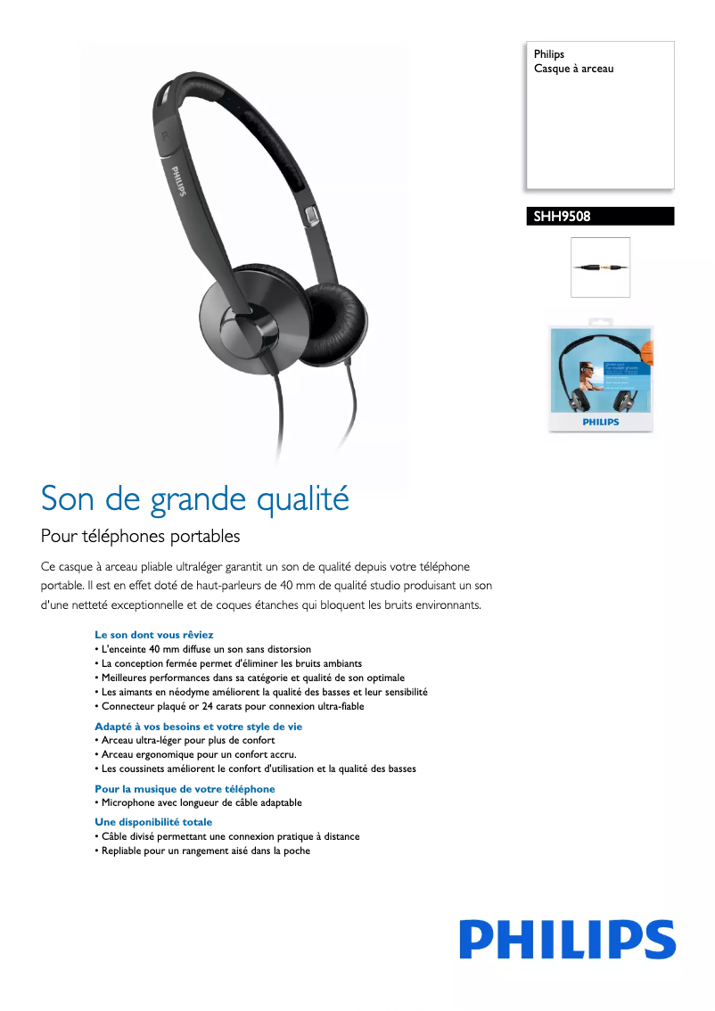 Image de la première page du manuel de l'appareil SHH9508