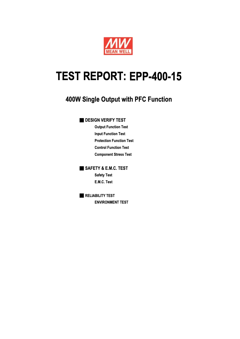 Page n°1 - Fiche technique Mean Well EPP-400-15