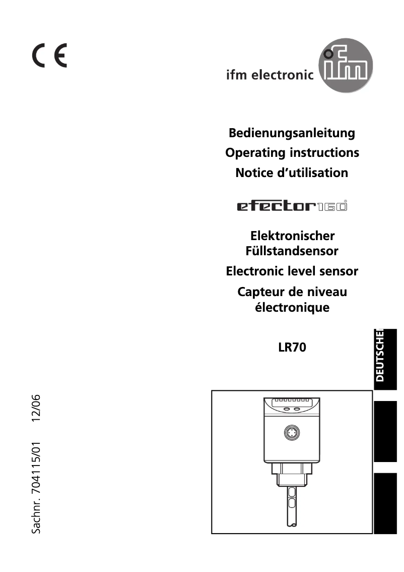 Page n°1 - Manuel utilisateur IFM LR7024