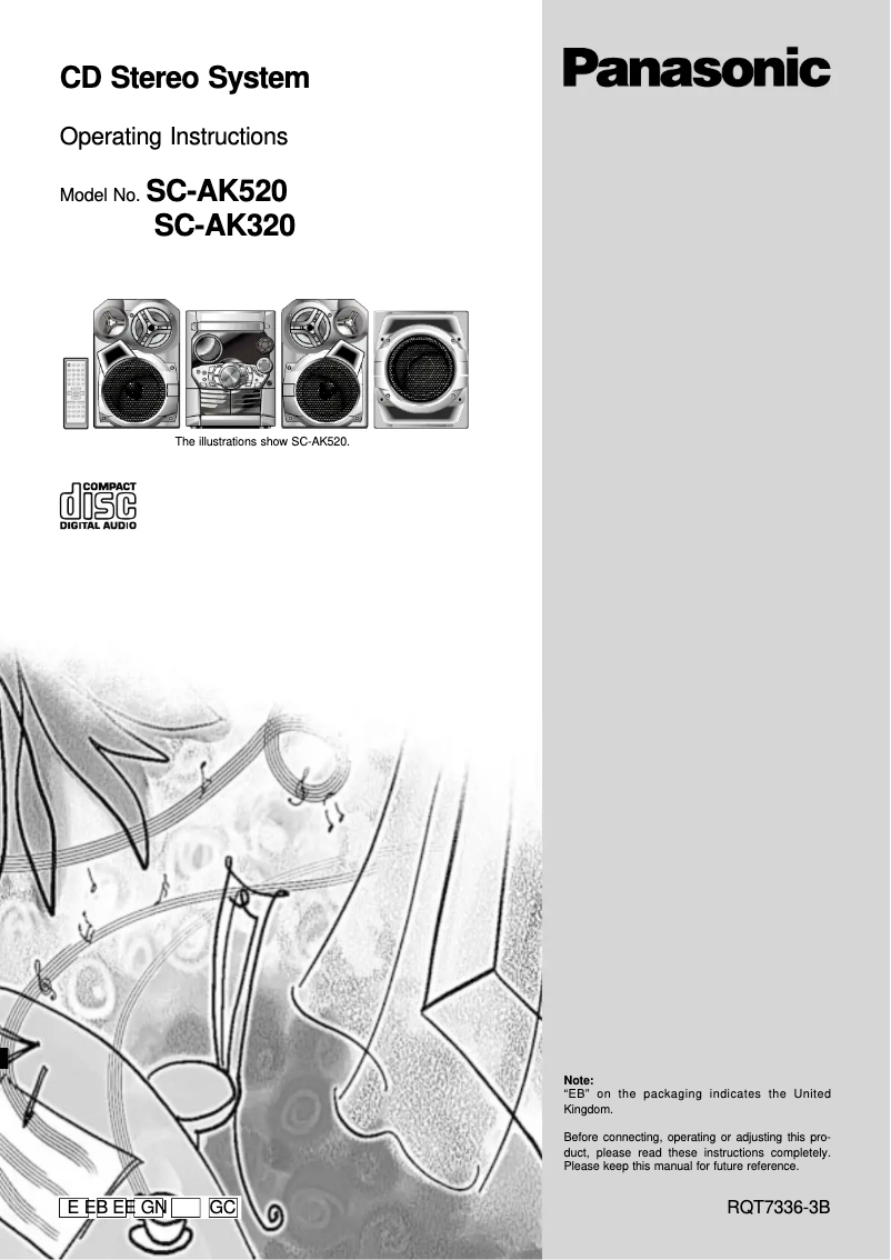 Page 1 de la notice Manuel utilisateur Panasonic SC-AK320
