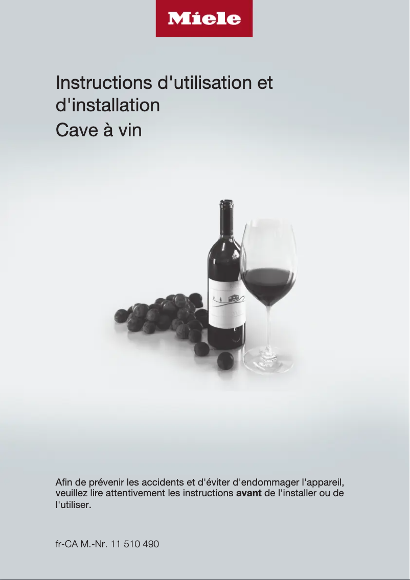 Page n°1 - Manuel utilisateur Miele KWT 2662 ViS