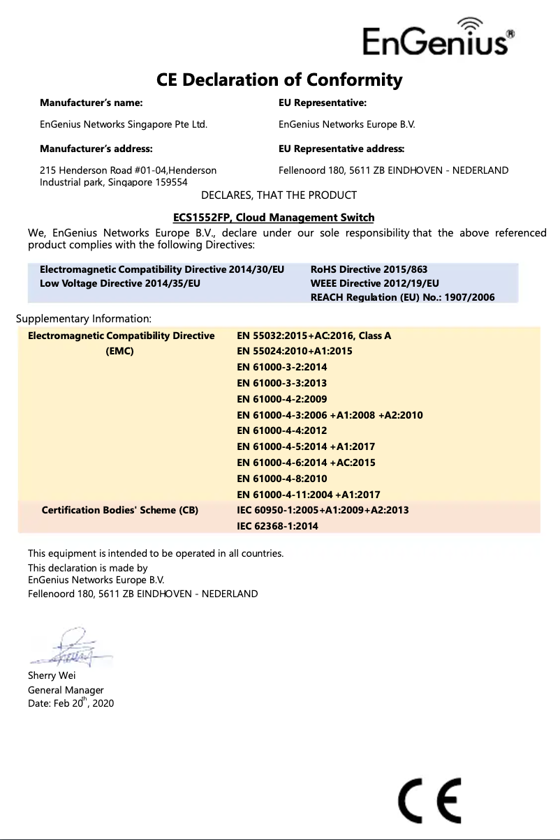 Page n°1 - Mode d'emploi EnGenius ECS1552P