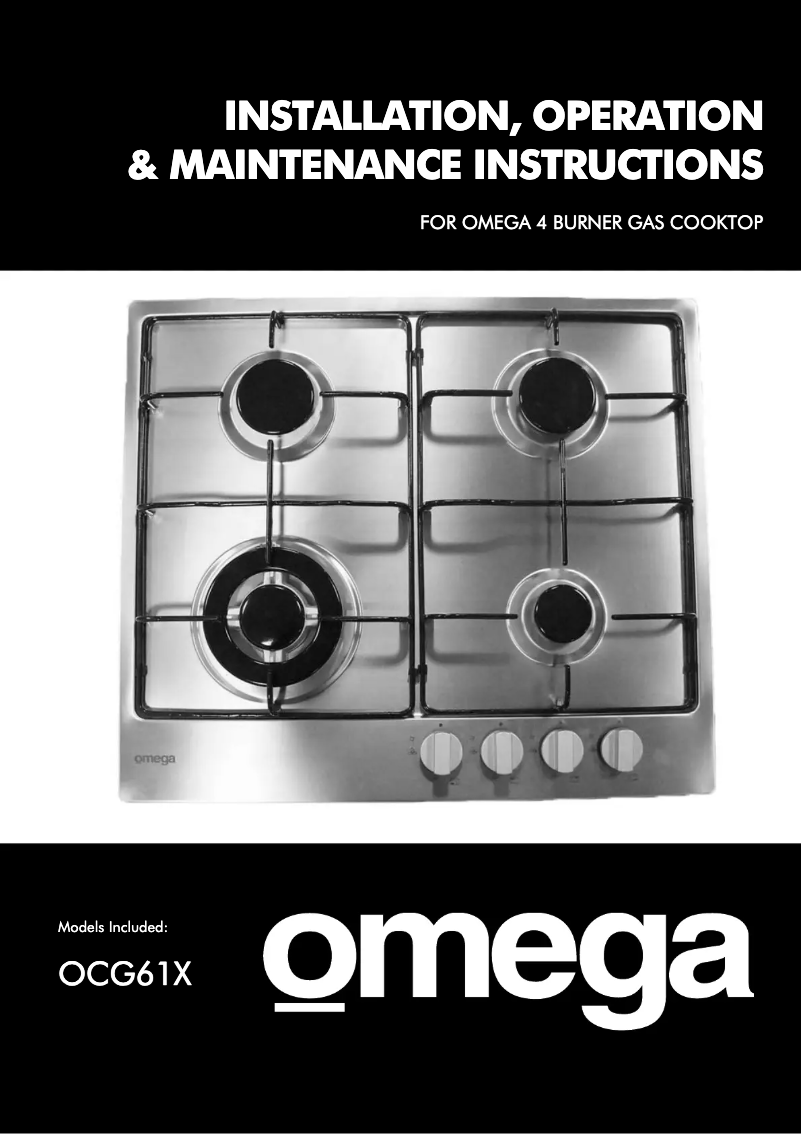 Page 1 de la notice Manuel utilisateur Omega OCG61X