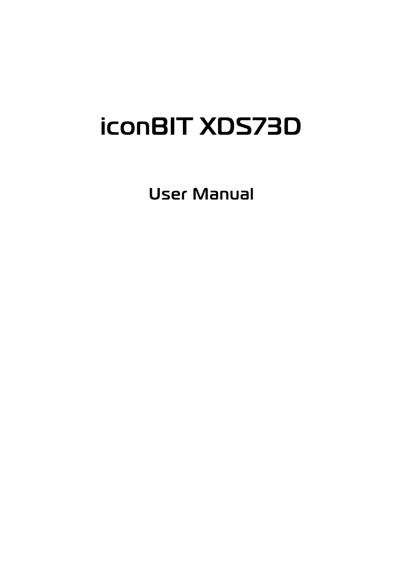 Page 1 de la notice Manuel utilisateur iconBIT XDS73D