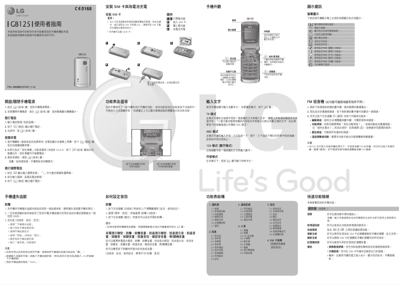 Imagen de la primera página del manual del dispositivo GB125