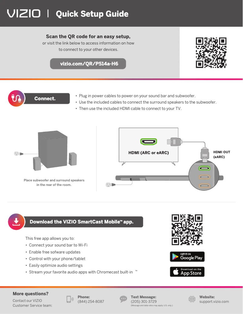 Página 1 del manual Guía de inicio rápido VIZIO P514A-H6