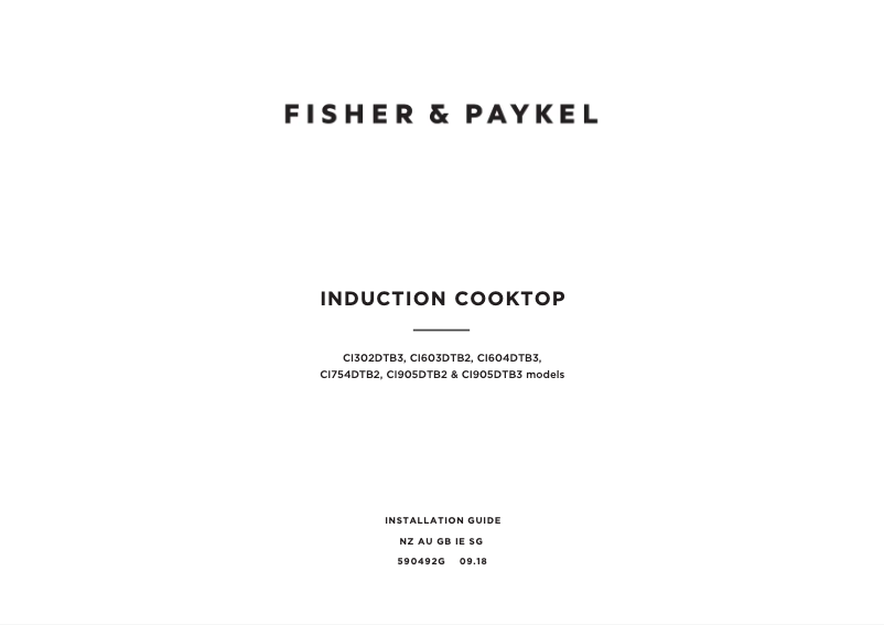 Page 1 de la notice Guide d'installation Fisher & Paykel CI302DTB3