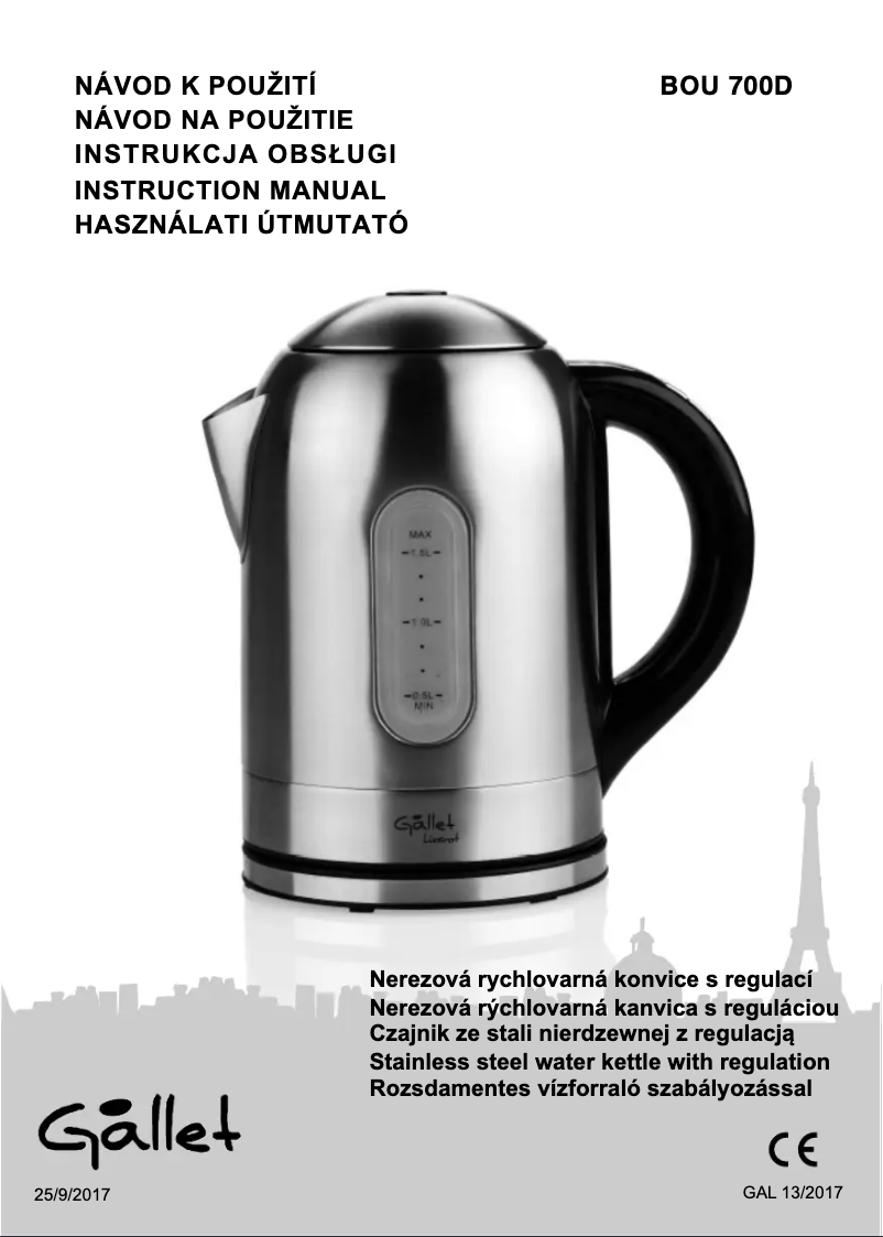 Page 1 de la notice Manuel utilisateur Gallet BOU 700D
