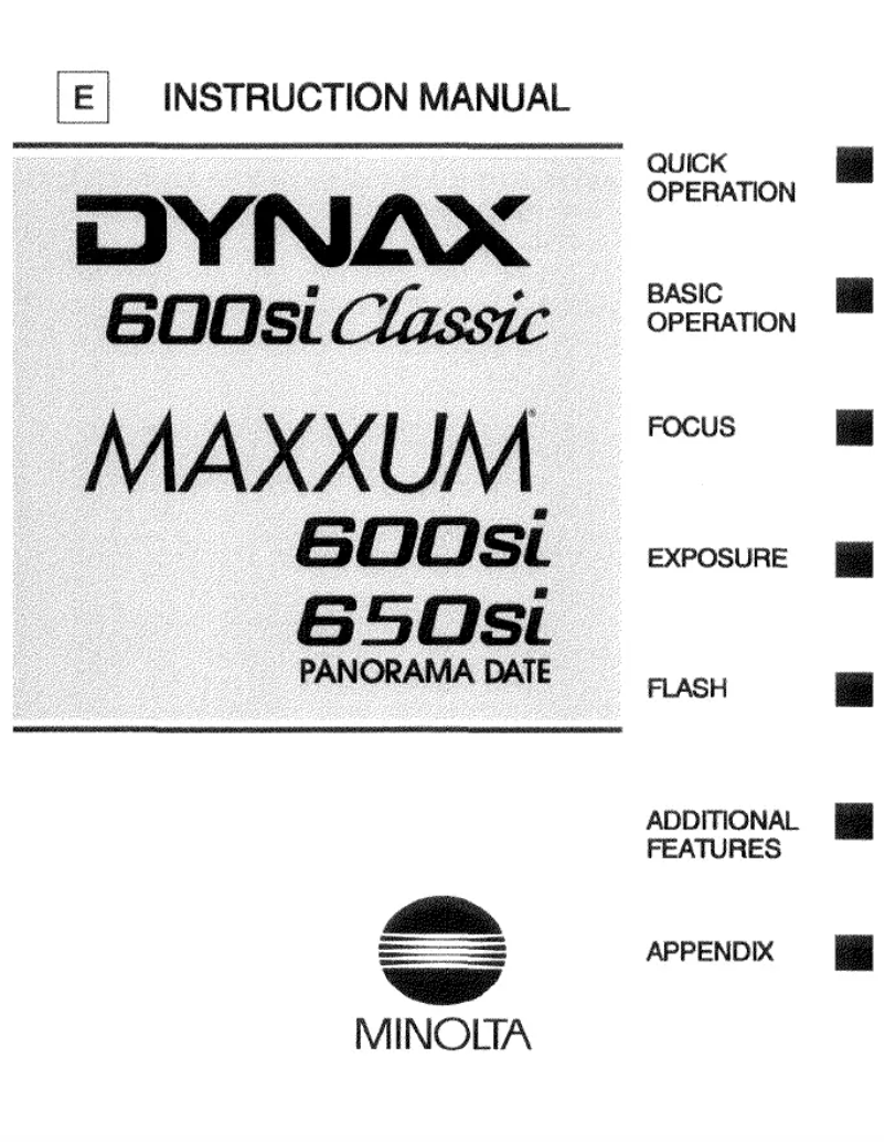 Image de la première page du manuel de l'appareil Maxxum 600Si PD