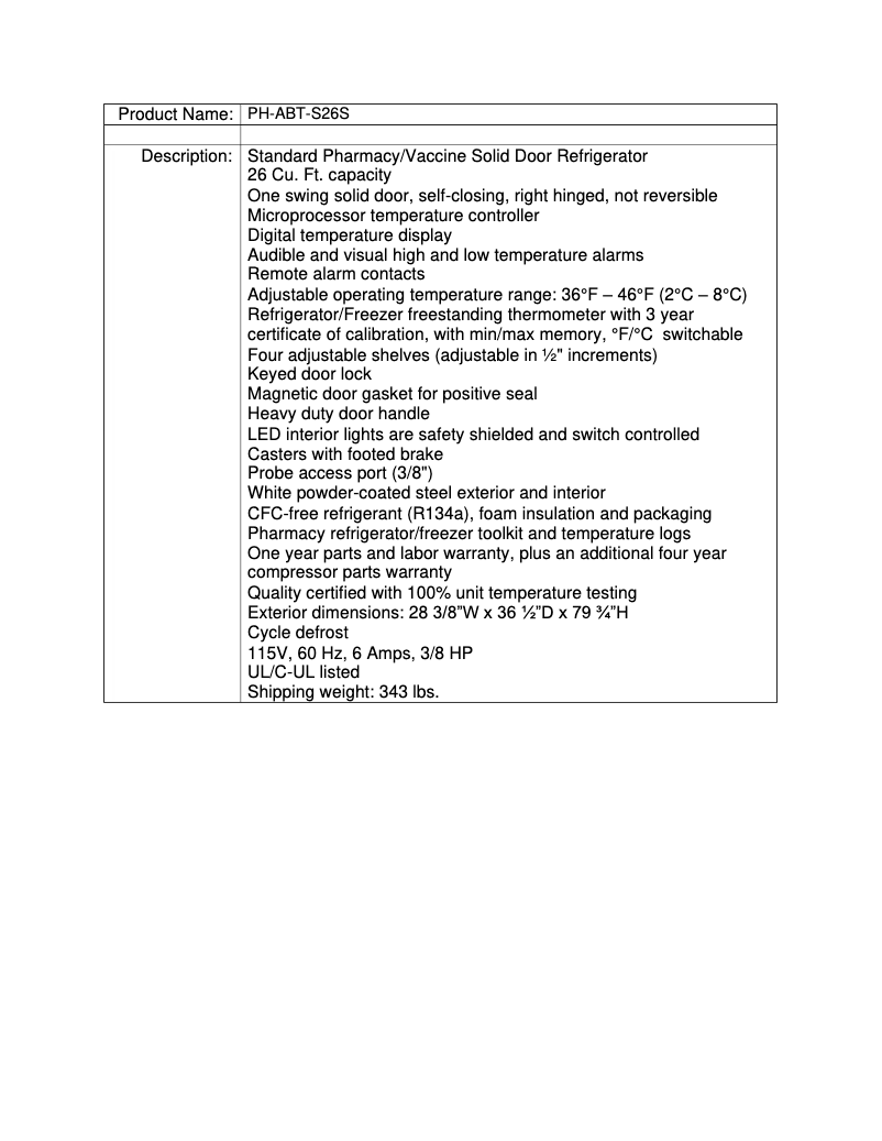 Page 1 de la notice Manuel utilisateur American BioTech Supply PH-ABT-S26S