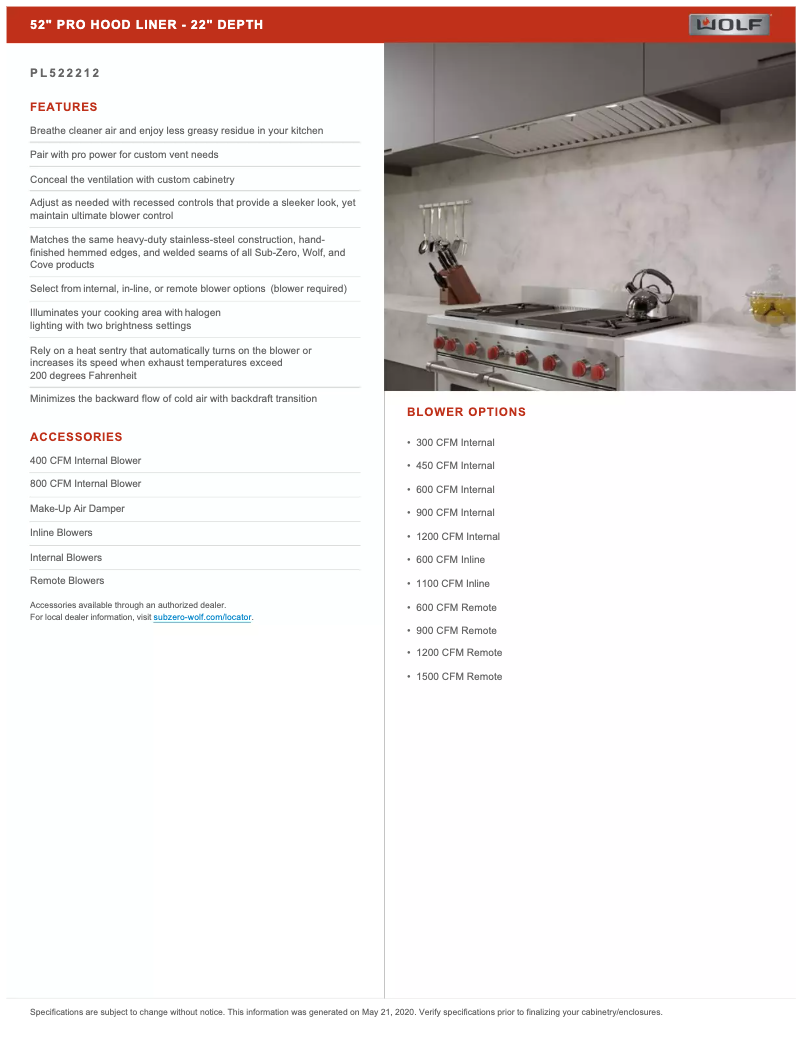 Page n°1 - Manuel utilisateur Wolf PL522212