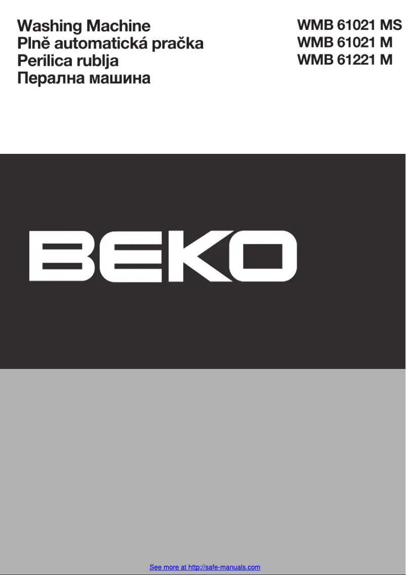 Page 1 de la notice Manuel utilisateur Beko WMB 61221 M