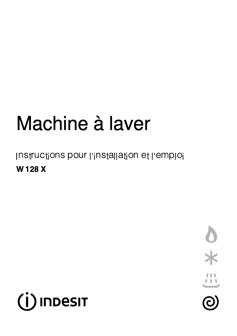 Page 1 de la notice Manuel utilisateur Indesit W 128 X (FR)