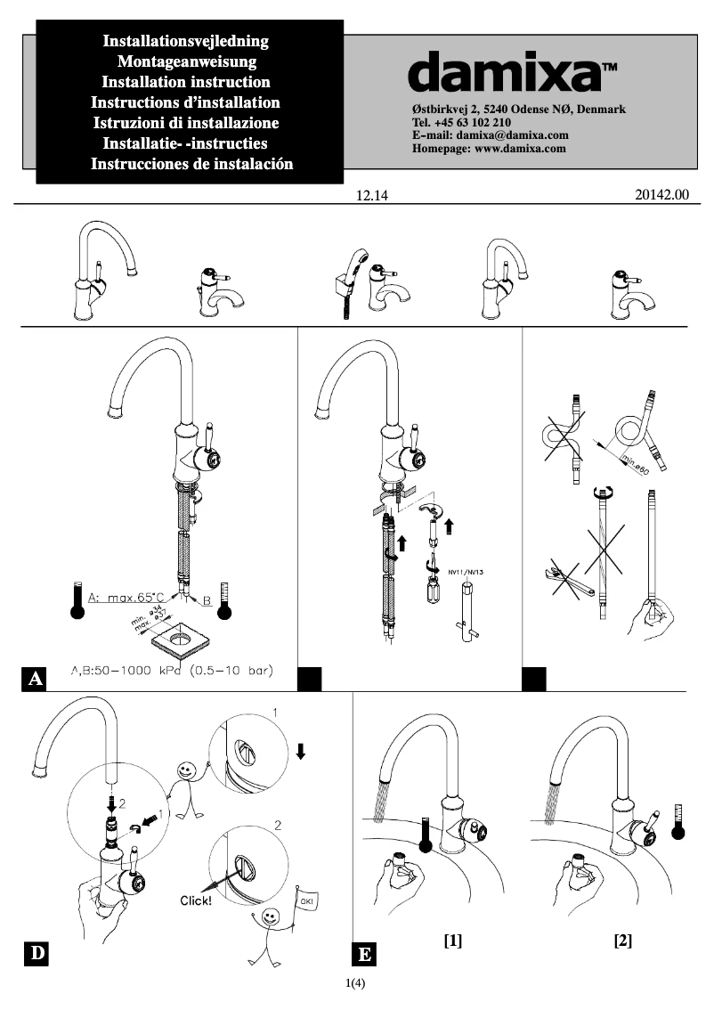 Page n°1 - Manuel utilisateur Damixa 3706900
