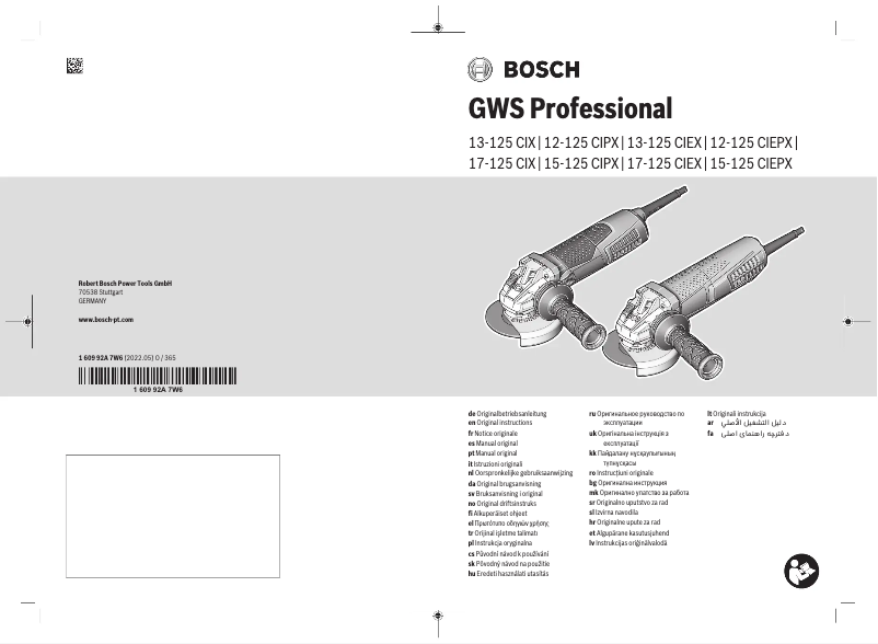 Página 1 del manual Manual de usuario Bosch GWS 15-125 CIEPX