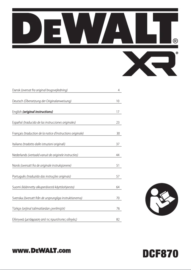Página 1 del manual Manual de usuario DeWalt DCF870