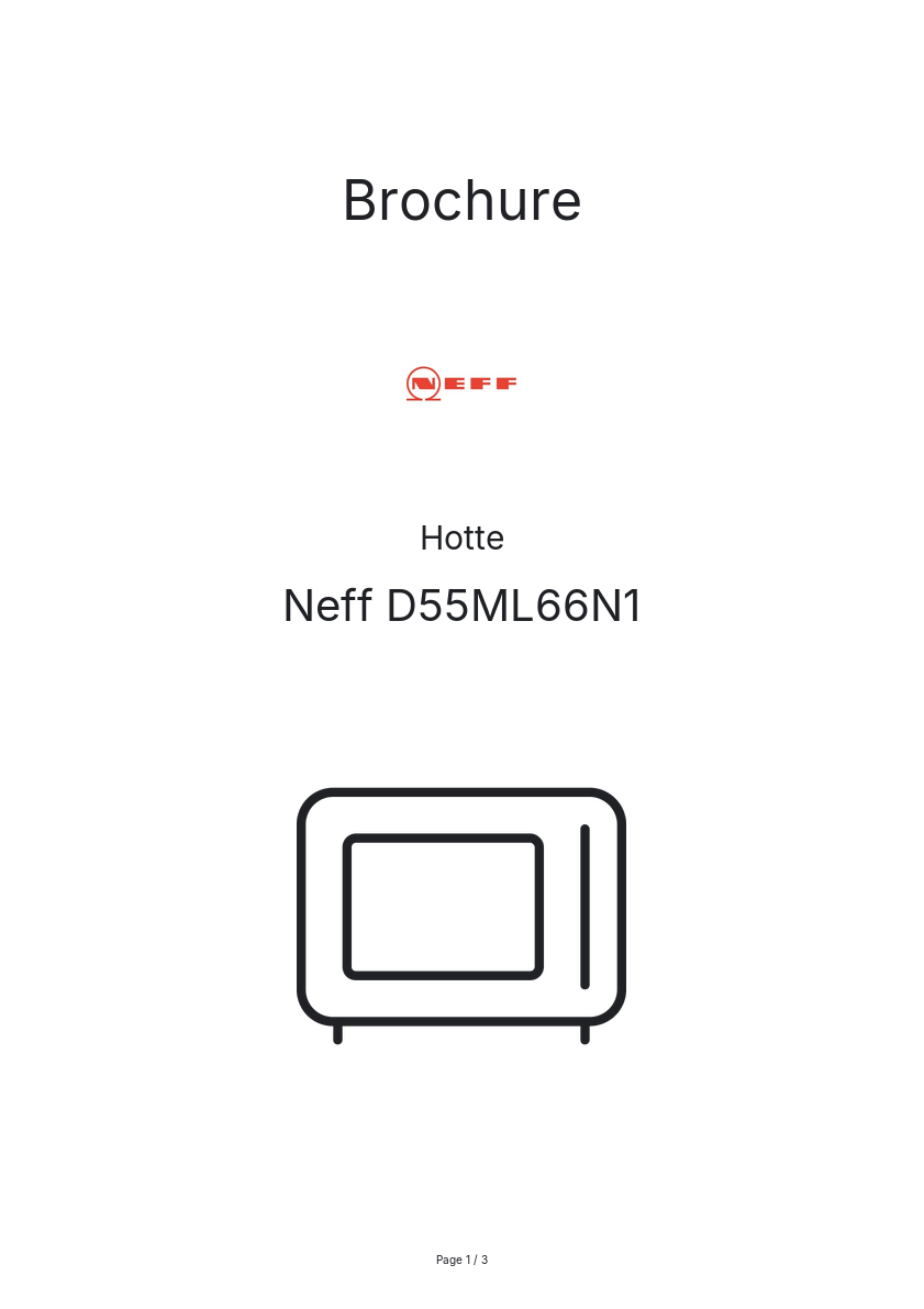 Page n°1 - Brochure Neff D55ML66N1