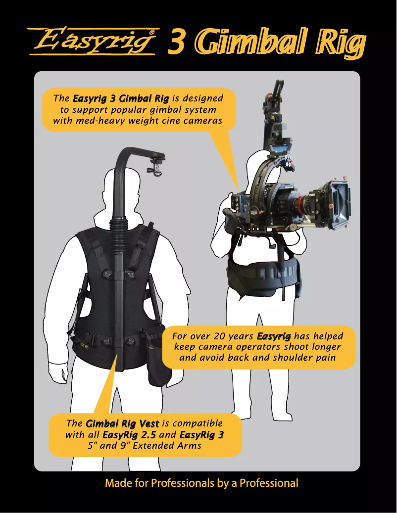 Page 1 de la notice Brochure Easyrig Cinema 3