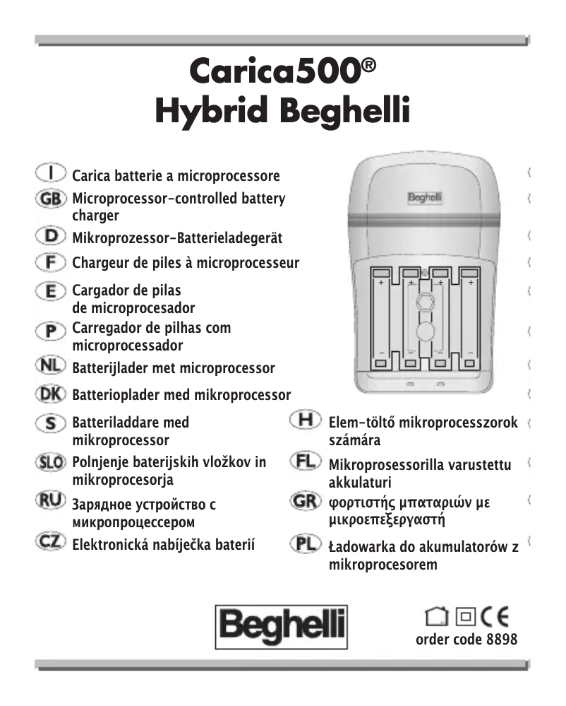 Image de la première page du manuel de l'appareil 8898