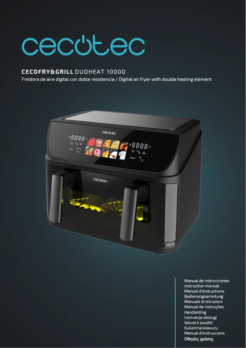 Page 1 de la notice Manuel utilisateur Cecotec Cecofry&Grill Duoheat 10000