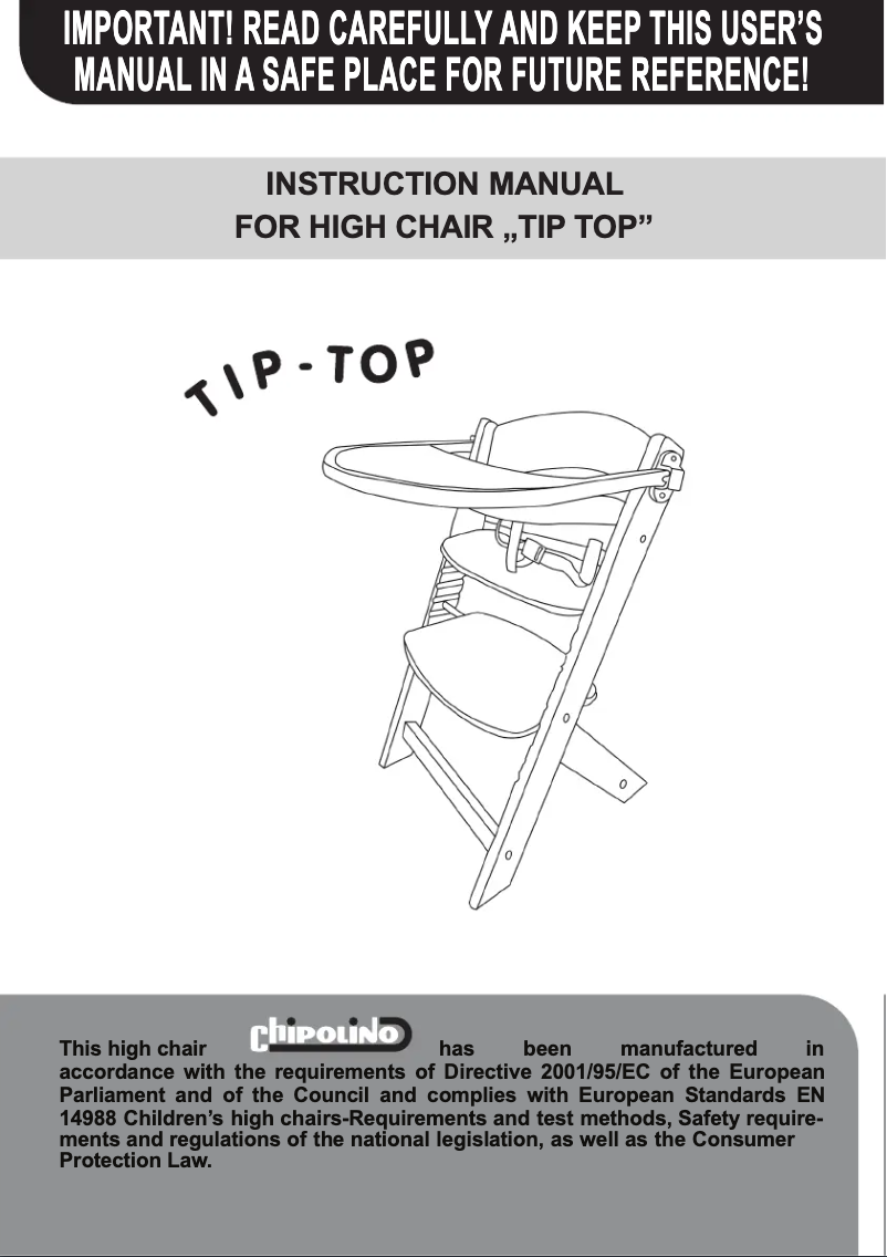Page 1 de la notice Manuel utilisateur Chipolino Tip Top