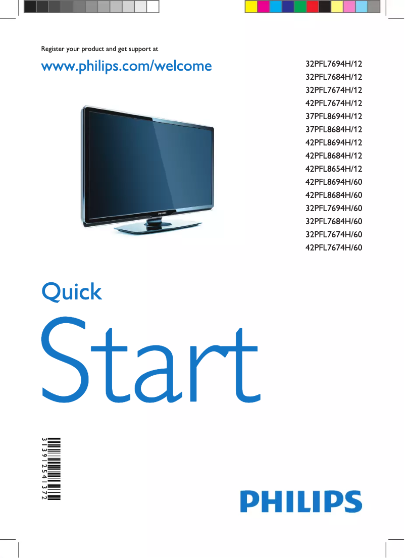 First page image of the manual for 32PFL7684H