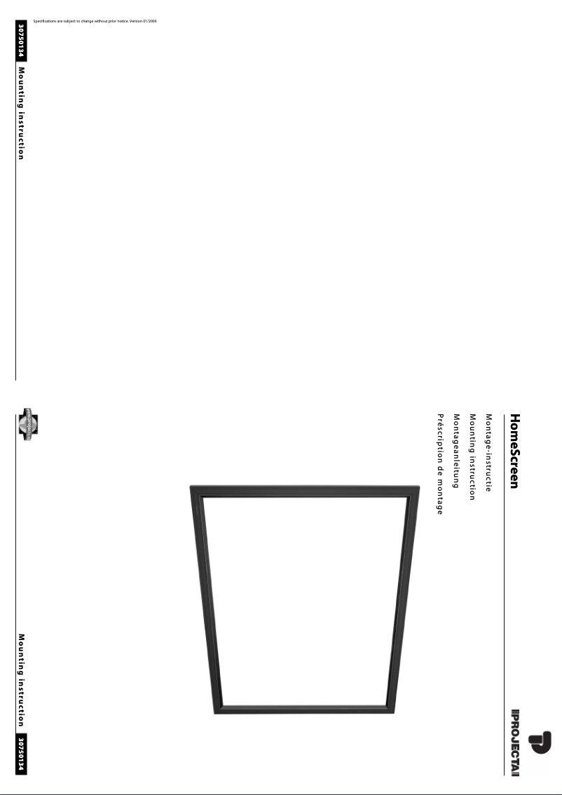 Page 1 de la notice Manuel utilisateur Projecta HomeScreen