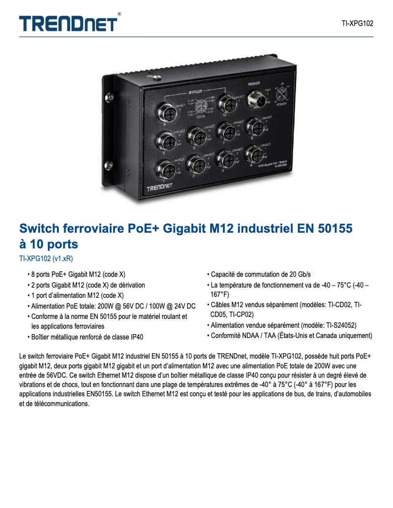 Image de la première page du manuel de l'appareil TI-XPG102