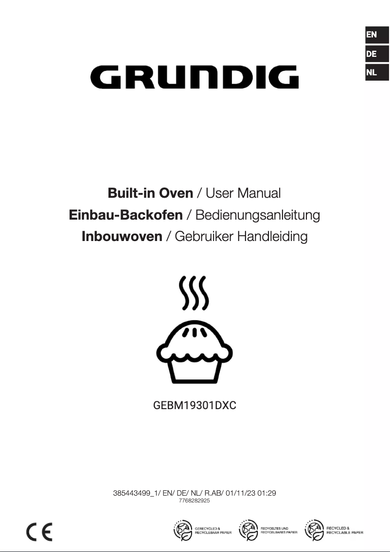 Page 1 de la notice Manuel utilisateur Grundig GEBM19301DXC