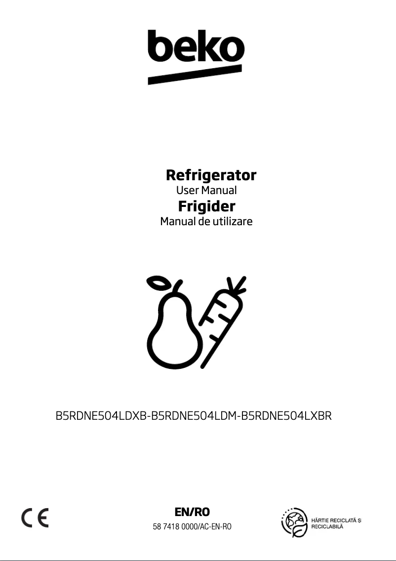 Image de la première page du manuel de l'appareil B5RDNE504LXBR