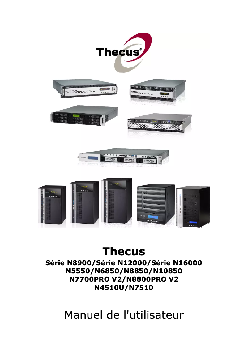 Page 1 de la notice Manuel utilisateur Thecus N4510U