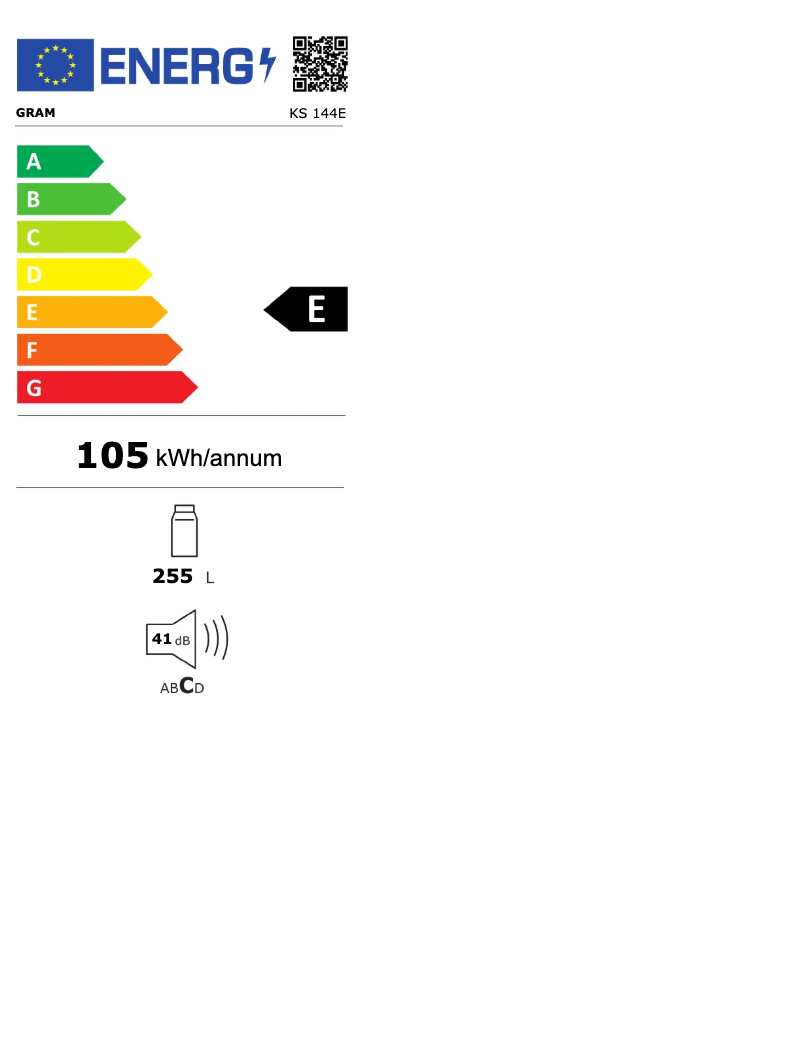 Page n°1 - Label énergétique Gram KS 144E