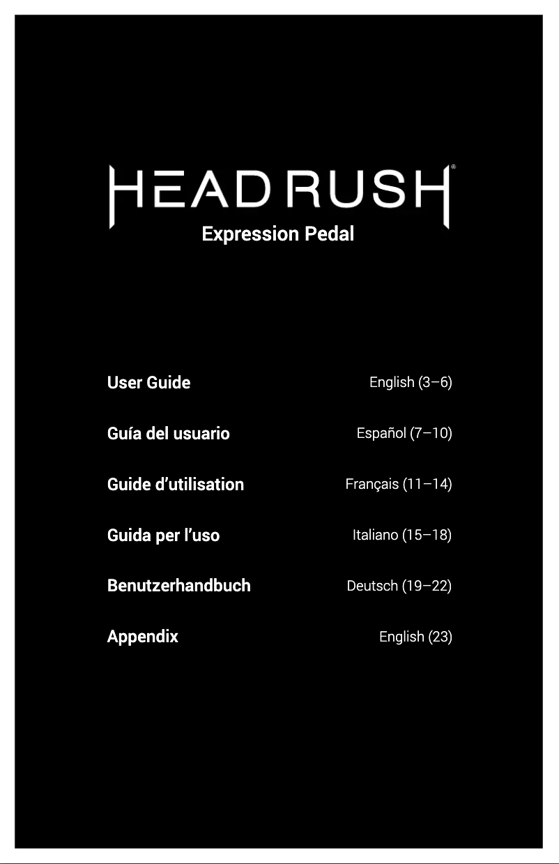 Page n°1 - Manuel utilisateur HeadRush Expression Pedal