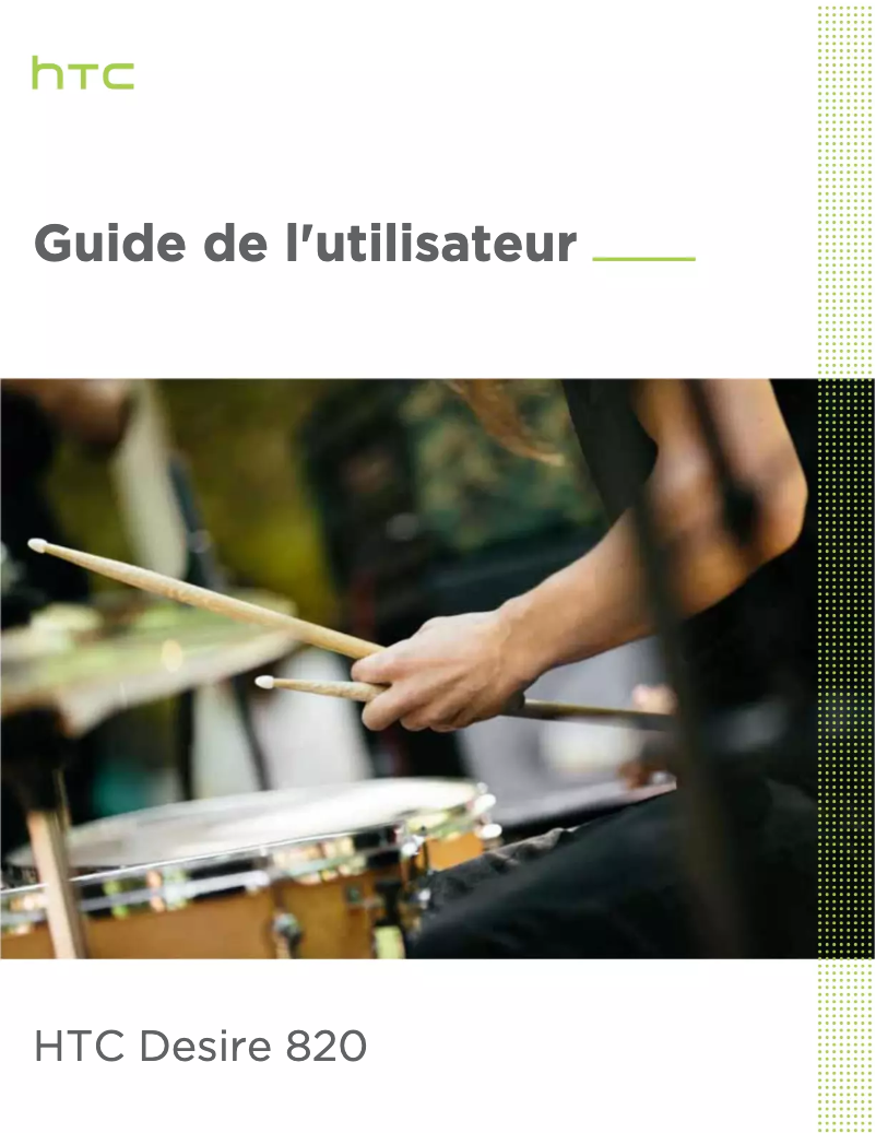 Image de la première page du manuel de l'appareil Desire 820