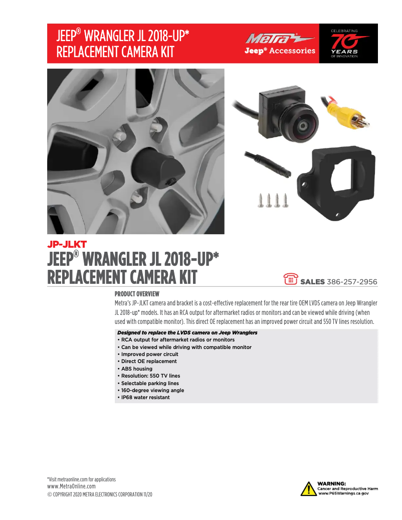 Page 1 de la notice Fiche technique Metra JP-JLKT