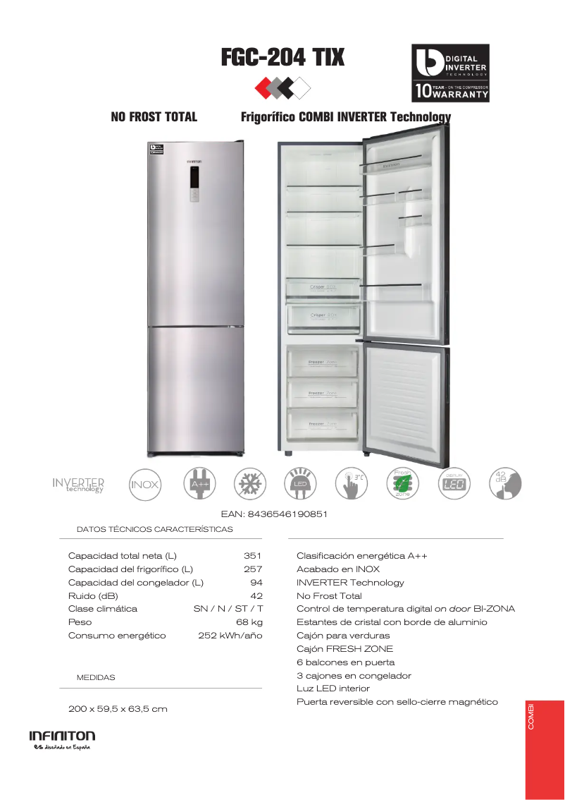 Page 1 de la notice Brochure Infiniton FGC-204TIX