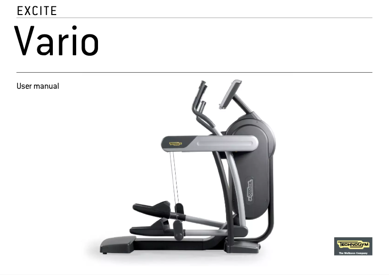 Image de la première page du manuel de l'appareil Excite Vario