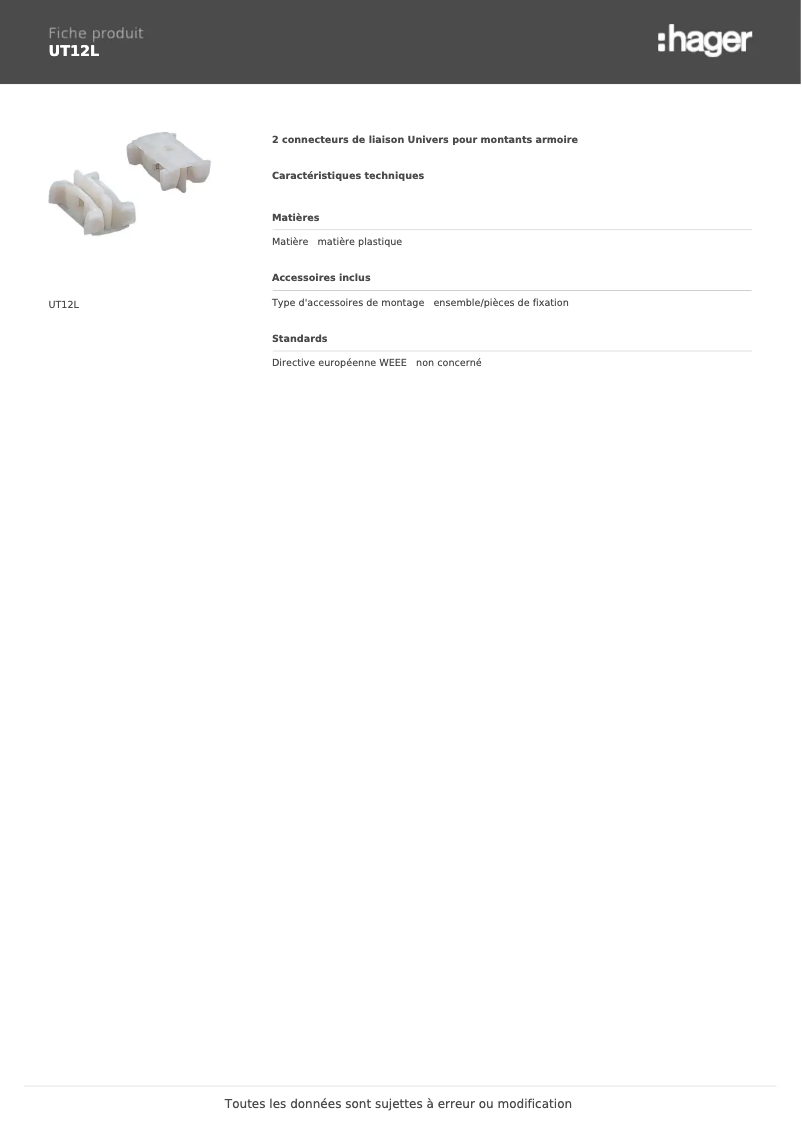 Image de la première page du manuel de l'appareil UT12L