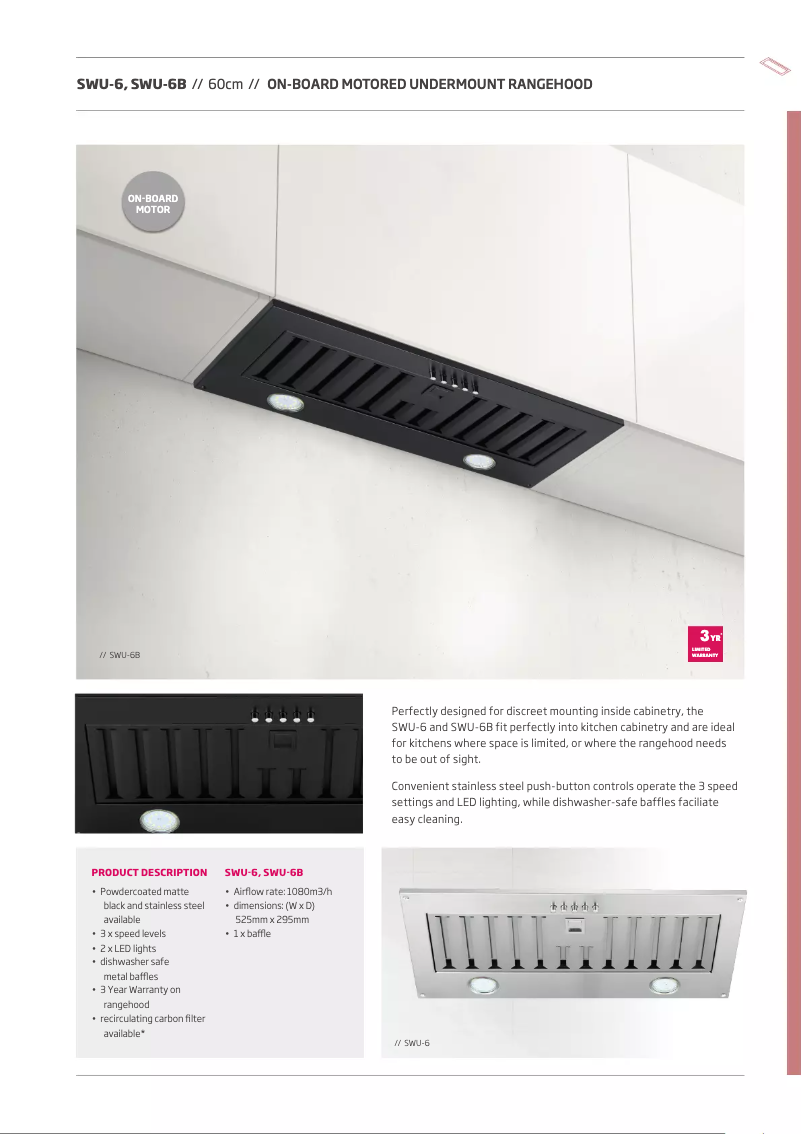 Page 1 de la notice Fiche technique Schweigen SWU-6