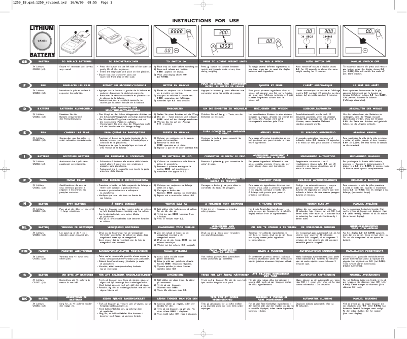 Page n°1 - Manuel utilisateur Salter SL099-1