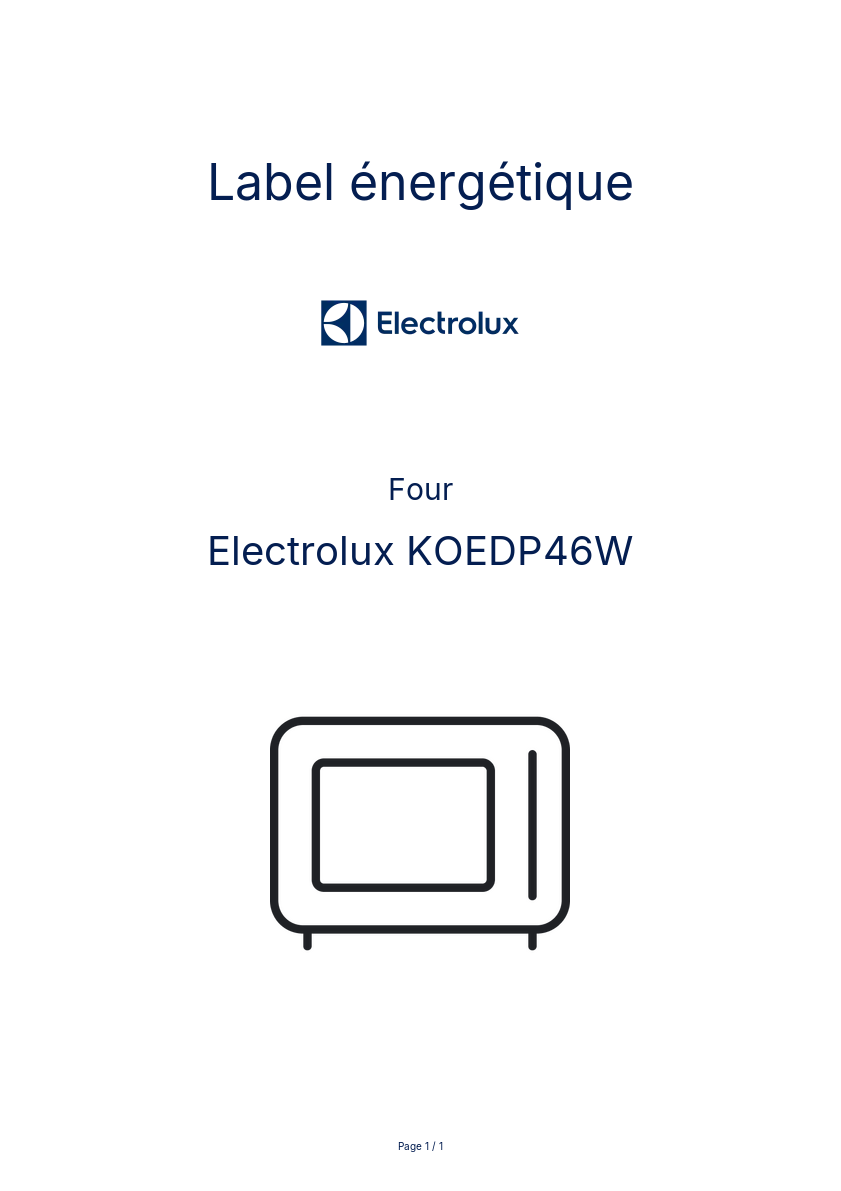 Image de la première page du manuel de l'appareil KOEDP46W