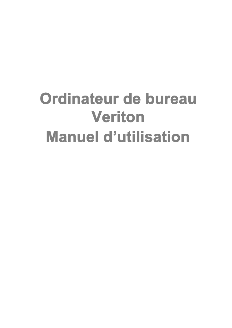 Page 1 de la notice Manuel utilisateur Acer Veriton N4660G