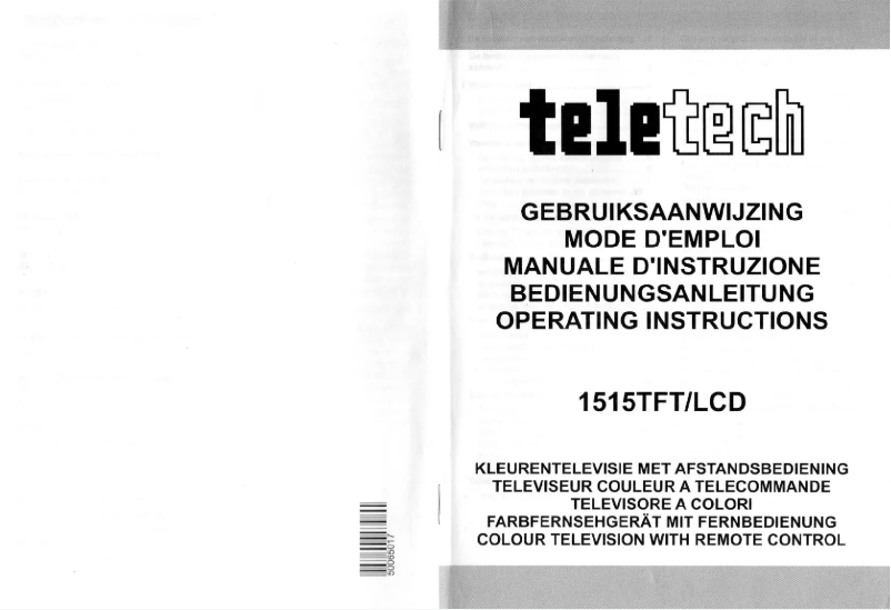 Page 1 de la notice Manuel utilisateur Teletech 1515TFT