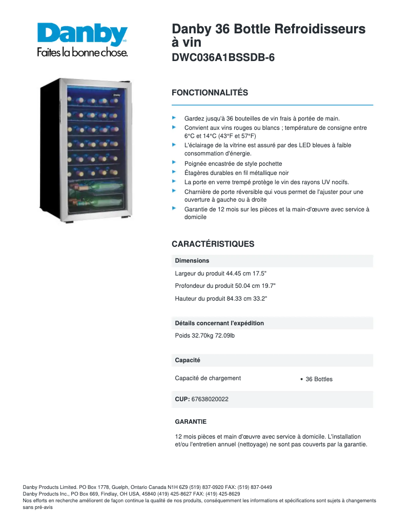 Image de la première page du manuel de l'appareil DWC036A1BSSDB-6