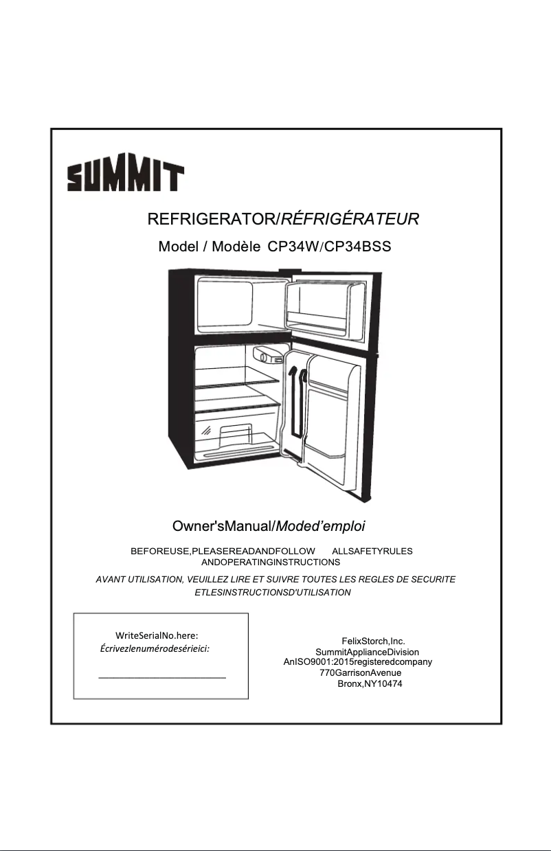 Page 1 de la notice Manuel utilisateur Summit C30ELBK