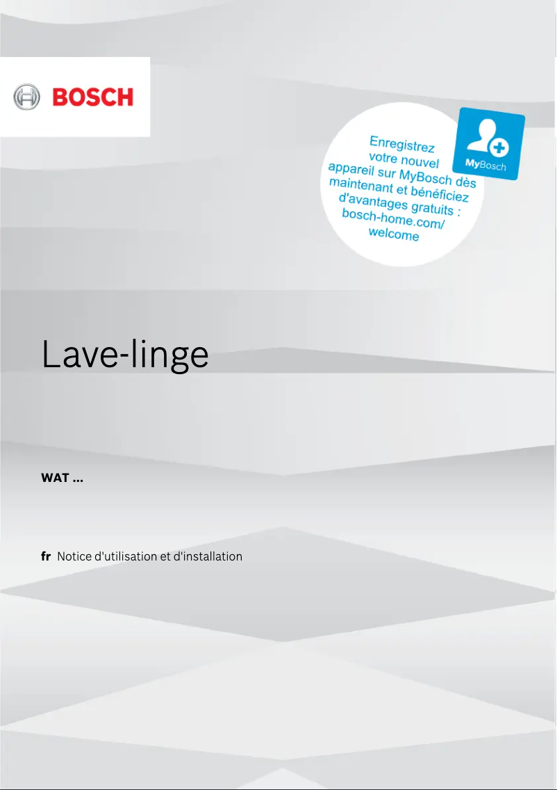 Page n°1 - Manuel utilisateur Bosch WAT28619FF