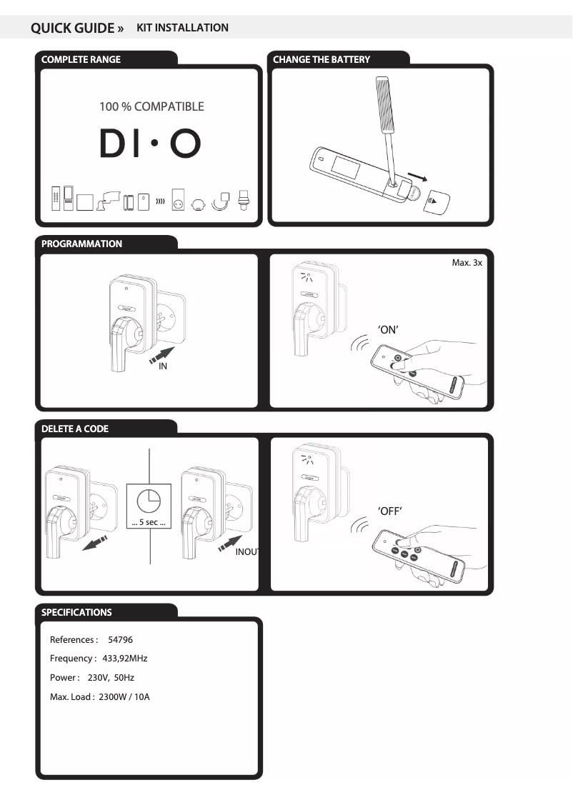 Page 1 de la notice Manuel utilisateur Chacon 54796