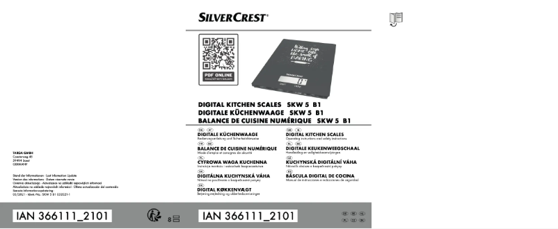 Page n°1 - Manuel utilisateur SilverCrest HG05706
