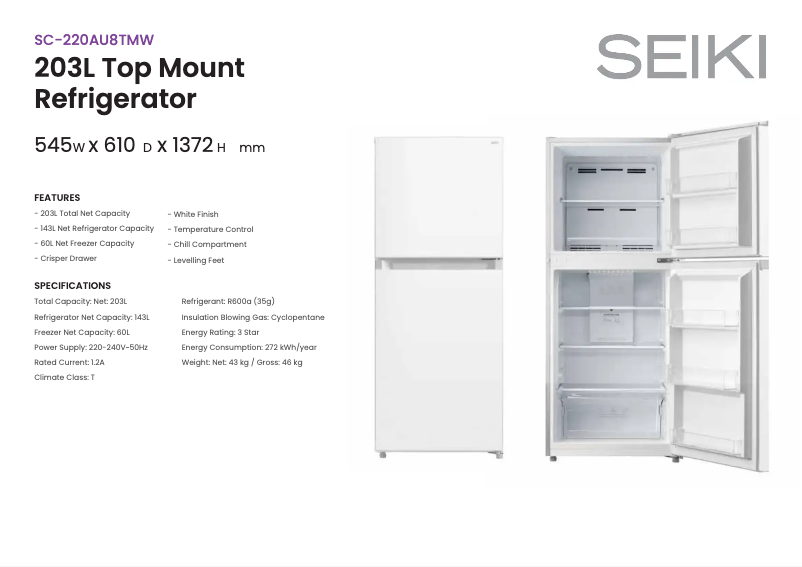 Image de la première page du manuel de l'appareil SC-220AU8TMW