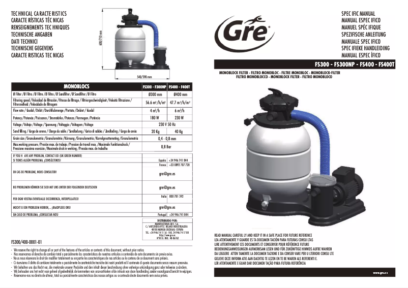 Página 1 del manual Manual de usuario Gre FS300 (CN)